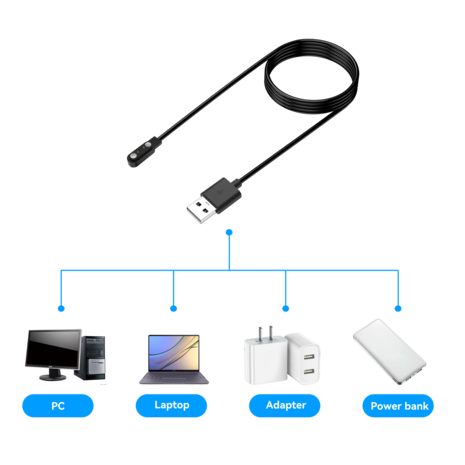 Bandz Bandz Oppo Watch Free USB-A Charger (Black) - 100cm Bandz Bandz Oppo Watch Free USB-A Charger (Black) - 100cm