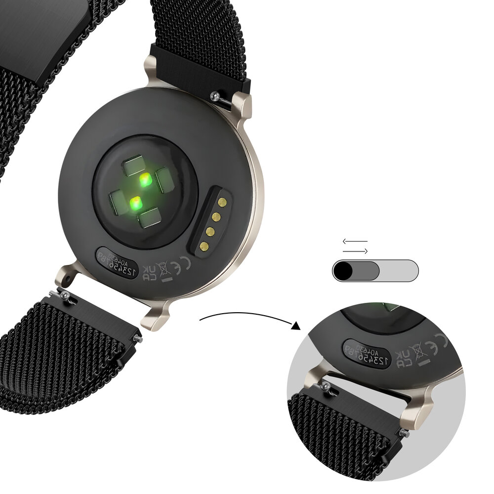 Bandz Bandz Garmin Lily 2 Milanese Loop Strap (Black) Bandz Bandz Garmin Lily 2 Milanese Loop Strap (Black)