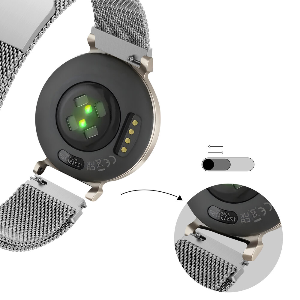 Bandz Bandz Garmin Lily 2 Milanese Loop Strap (Silver) Bandz Bandz Garmin Lily 2 Milanese Loop Strap (Silver)