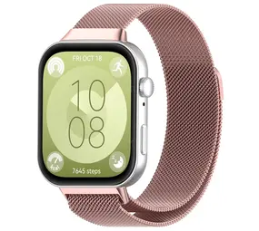 Strap-it Huawei Watch Fit 3 Milanese Strap (Pink) Strap-it Huawei Watch Fit 3 Milanese Strap (Pink)