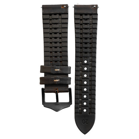 Strap-it Strap-it Polar Grit X Pro Silicone/Leather Strap (Black/Brown)