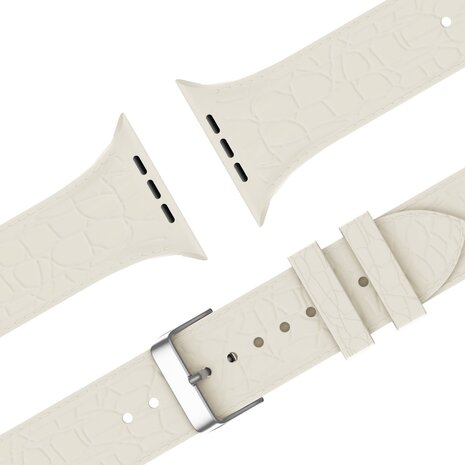 Bandz Bandz Apple Watch Silicone Strap With Leather Pattern (Starlight)