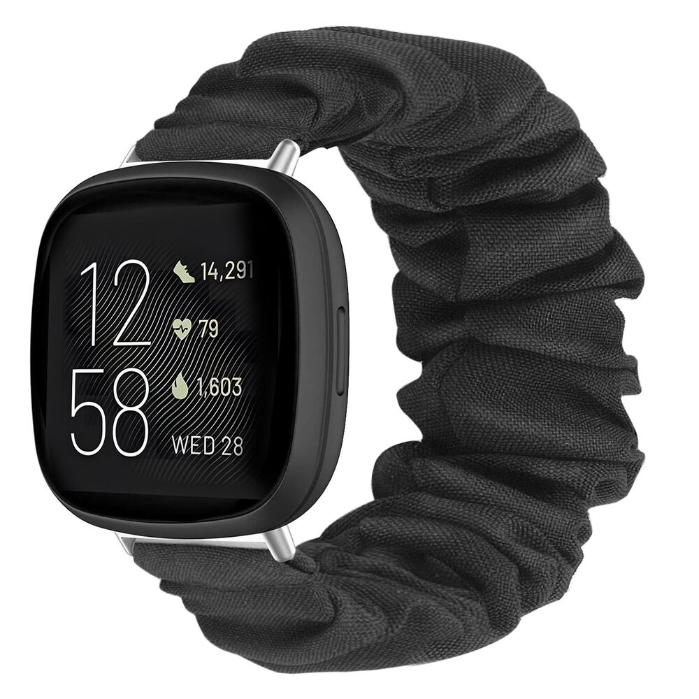 Strap-it Strap-it Fitbit Versa 3 Schrunchie Strap (Black) Strap-it Strap-it Fitbit Versa 3 Schrunchie Strap (Black)