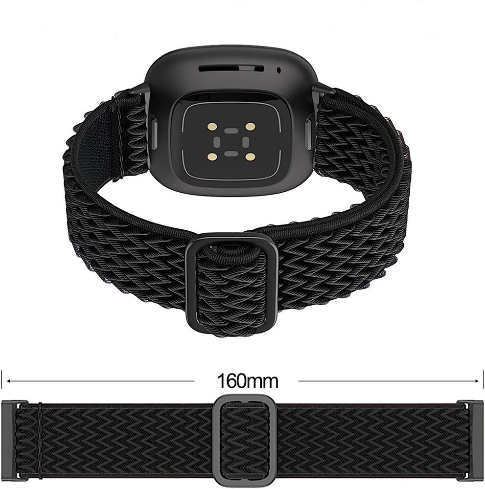 Strap-it Strap-it Fitbit Sense Braided Nylon Strap (Black) Strap-it Strap-it Fitbit Sense Braided Nylon Strap (Black)