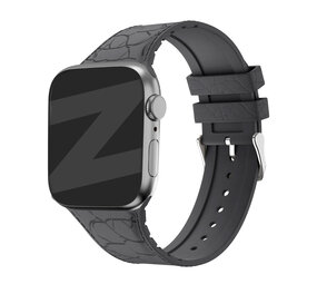 Bandz Bandz Apple Watch Silicone Strap With Leather Pattern (Dark Gray)