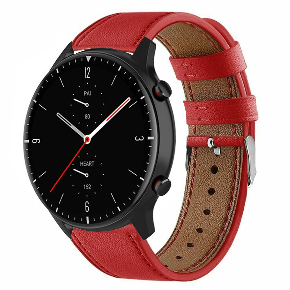 Strap-it Strap-it Amazfit GTR 2 Leather Strap (Red) Strap-it Strap-it Amazfit GTR 2 Leather Strap (Red)