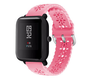 Strap-it Xiaomi Amazfit Bip Silicone Strap Patterned (Bright Pink)