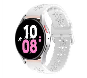 Strap-it Samsung Galaxy Watch 5 44mm Silicone Strap Patterned (White)