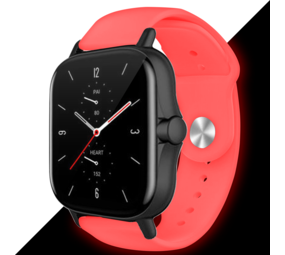 Strap-it Amazfit GTS 3 Fluorescent Silicone Strap (Red)
