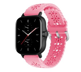 Strap-it Amazfit GTS 2 Silicone Strap Patterned (Bright Pink)