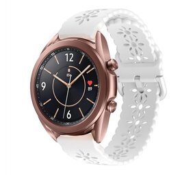 Strap-it Samsung Galaxy Watch 3 41mm Silicone Strap Patterned (White)