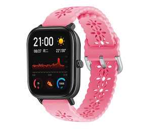 Strap-it Xiaomi Amazfit GTS Silicone Strap Patterned (Bright Pink)