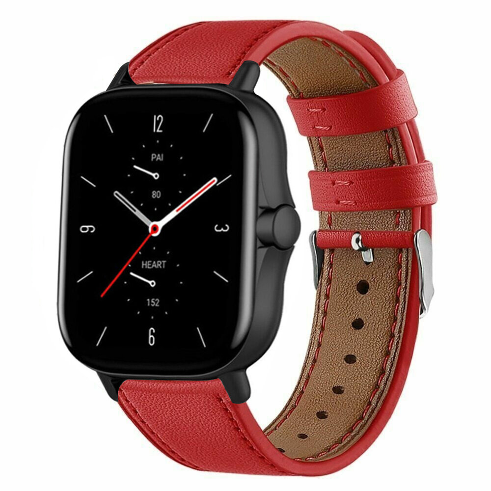 Strap-it Strap-it Amazfit GTS 2 Leather Strap (Red) Strap-it Strap-it Amazfit GTS 2 Leather Strap (Red)