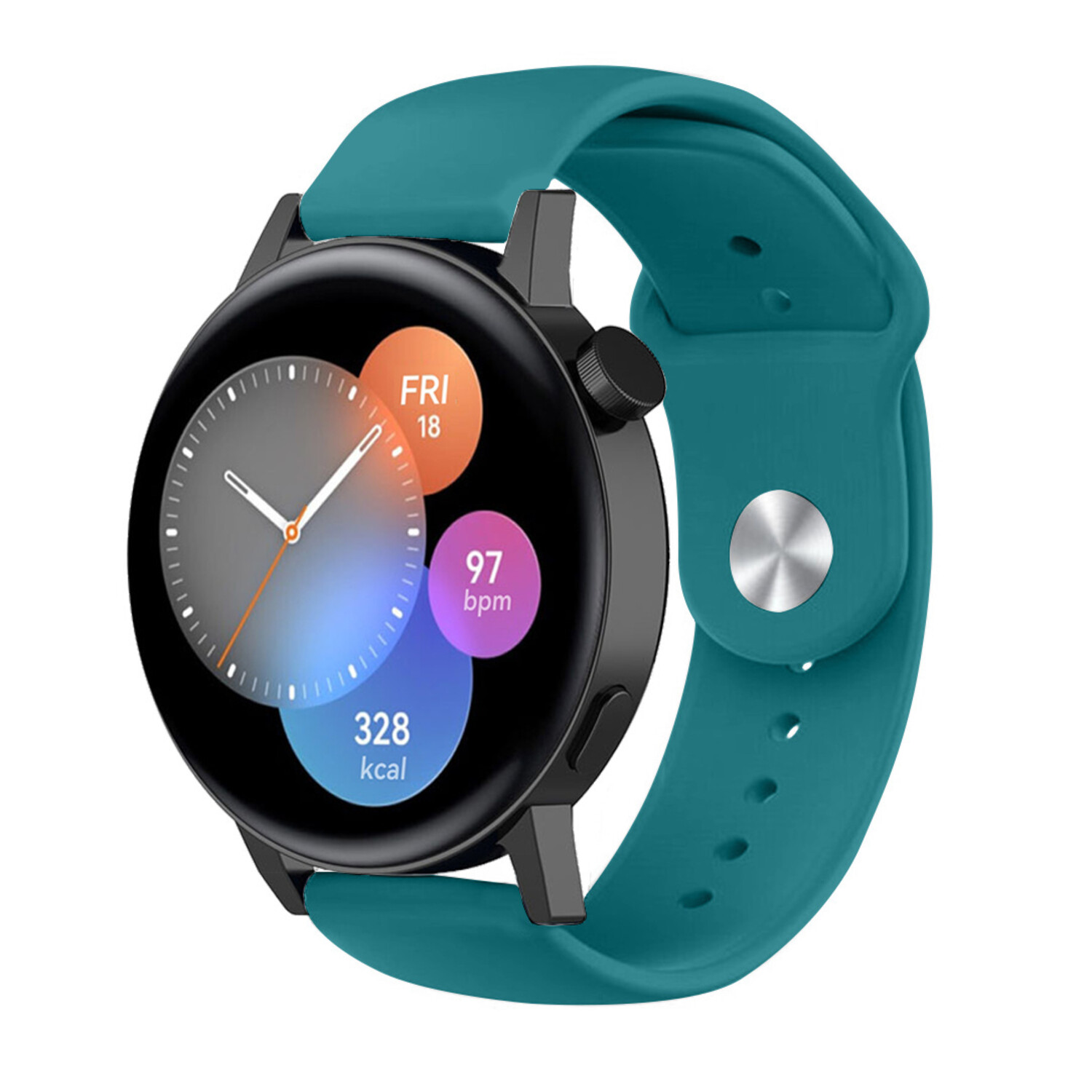 Strap it Strap it Huawei Watch GT 3 42mm Sport Strap Green Blue