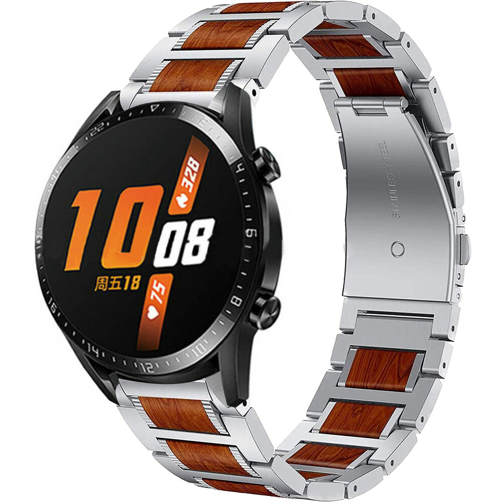 Huawei Watch GT 2 46mm Wood Steel Strap Silver