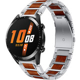 Strap-it Huawei Watch GT 2 46mm Wood/Steel Strap (Silver)