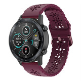 Strap-it Honor Magic Watch 2 42mm Silicone Strap Patterned (Burgundy)