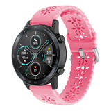Strap-it Honor Magic Watch 2 42mm Silicone Strap Patterned (Bright Pink)