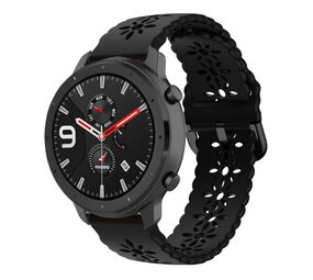 Strap-it Amazfit GTR 42mm Silicone Strap Patterned (Black)