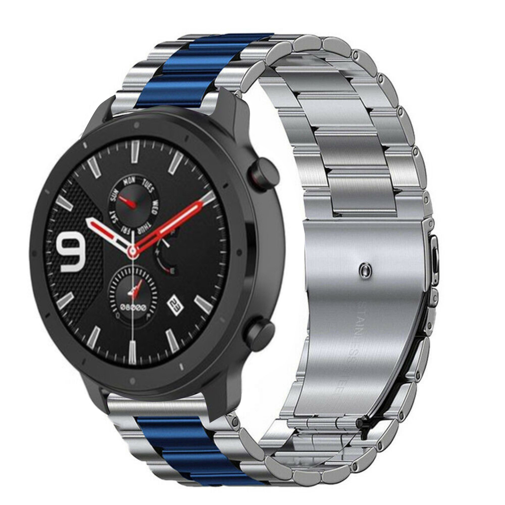Amazfit GTR Steel Strap Silver Blue