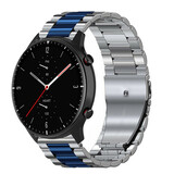 Strap-it Amazfit GTR 2 Steel Strap (Silver/Blue) Strap-it Amazfit GTR 2 Steel Strap (Silver/Blue)
