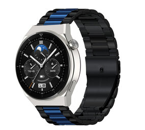 Strap-it Huawei Watch GT 3 Pro 46mm Steel Strap (Black/Blue) Strap-it Huawei Watch GT 3 Pro 46mm Steel Strap (Black/Blue)