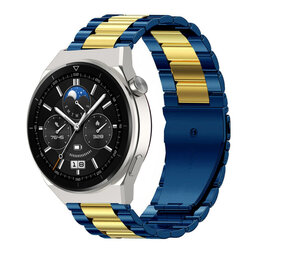 Strap-it Huawei Watch GT 3 Pro 46mm Steel Strap (Blue/Gold) Strap-it Huawei Watch GT 3 Pro 46mm Steel Strap (Blue/Gold)
