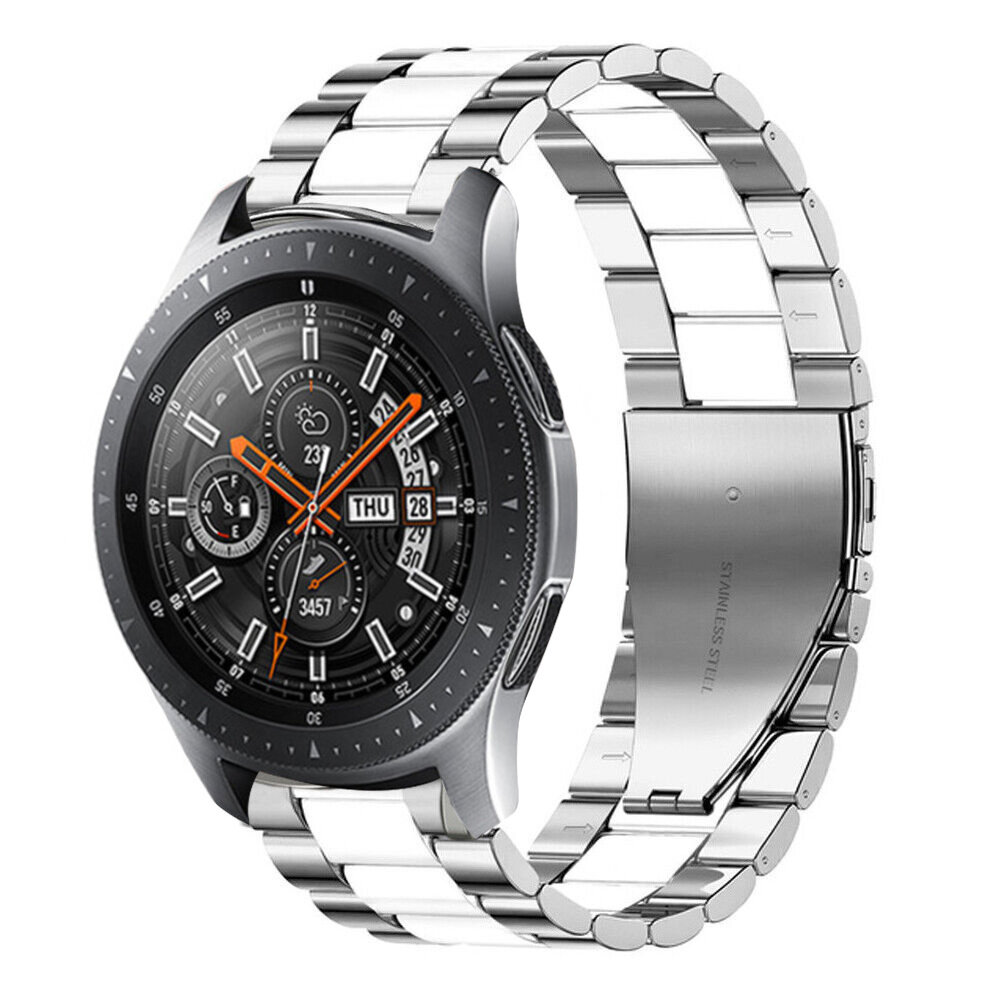 Strap-it Strap-it Samsung Galaxy Watch 46mm Steel Strap (Silver/White) Strap-it Strap-it Samsung Galaxy Watch 46mm Steel Strap (Silver/White)