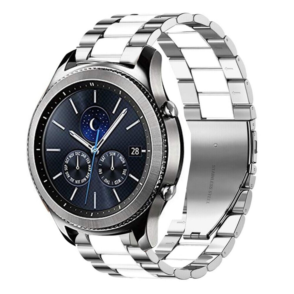 Strap-it Strap-it Samsung Gear S3 Steel Strap (Silver/White) Strap-it Strap-it Samsung Gear S3 Steel Strap (Silver/White)