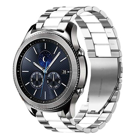 Strap-it Strap-it Samsung Gear S3 Steel Strap (Silver/White) Strap-it Strap-it Samsung Gear S3 Steel Strap (Silver/White)