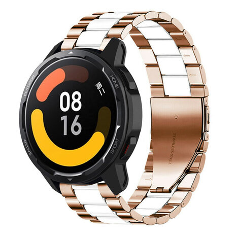 Strap-it Strap-it Xiaomi Watch S1 Steel Strap (Rose Gold/White) Strap-it Strap-it Xiaomi Watch S1 Steel Strap (Rose Gold/White)