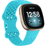 Strap-it Fitbit Versa 3 Breathable Silicone Strap (Light Blue)