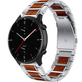 Strap-it Amazfit GTR 2 Wood/Steel Strap (Silver) Strap-it Amazfit GTR 2 Wood/Steel Strap (Silver)