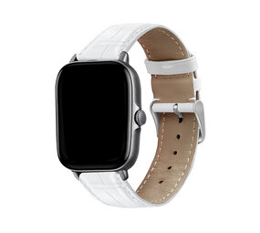 Strap-it Amazfit GTS 3 Leather Strap Crocodile Grain (White) Strap-it Amazfit GTS 3 Leather Strap Crocodile Grain (White)