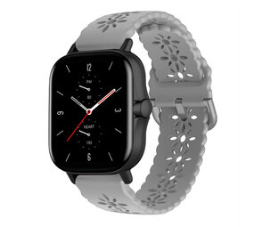 Strap-it Amazfit GTS 2 Silicone Strap Patterned (Grey)