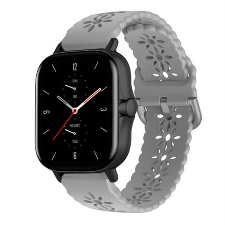 Strap-it Strap-it Amazfit GTS 2 Silicone Strap Patterned (Grey)