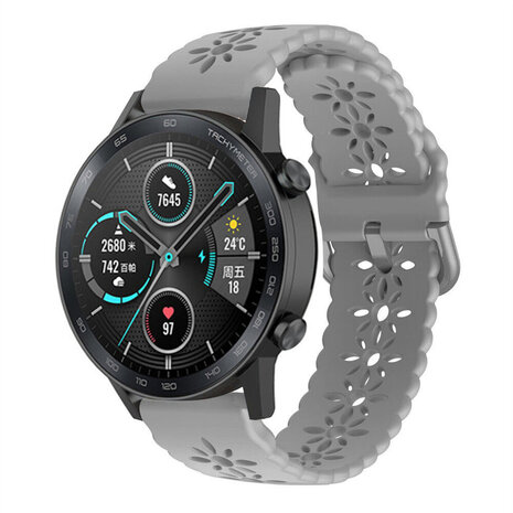 Strap-it Strap-it Honor Magic Watch 2 42mm Silicone Strap Patterned (Grey)
