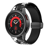 Strap-it Grey Flower Samsung Galaxy Watch 5 Pro Magnetic Strap Strap-it Grey Flower Samsung Galaxy Watch 5 Pro Magnetic Strap