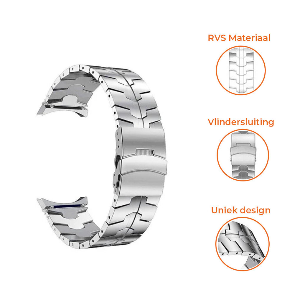 Strap-it Strap-it Samsung Galaxy Watch 5 40mm Steel Iron Strap (Silver) Strap-it Strap-it Samsung Galaxy Watch 5 40mm Steel Iron Strap (Silver)