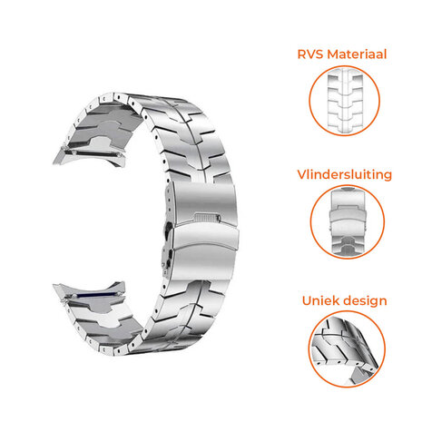 Strap-it Strap-it Samsung Galaxy Watch 5 40mm Steel Iron Strap (Silver) Strap-it Strap-it Samsung Galaxy Watch 5 40mm Steel Iron Strap (Silver)