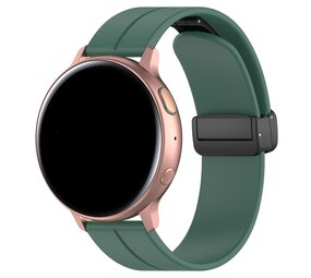 Strap-it Samsung Galaxy Watch 3 45mm Silicone Strap D-Buckle (Dark Green)