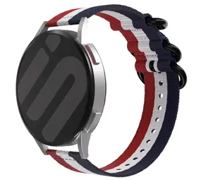 Strap-it Huawei Watch 3 (Pro) Nylon Strap with Buckle (Red/White/Blue) Strap-it Huawei Watch 3 (Pro) Nylon Strap with Buckle (Red/White/Blue)