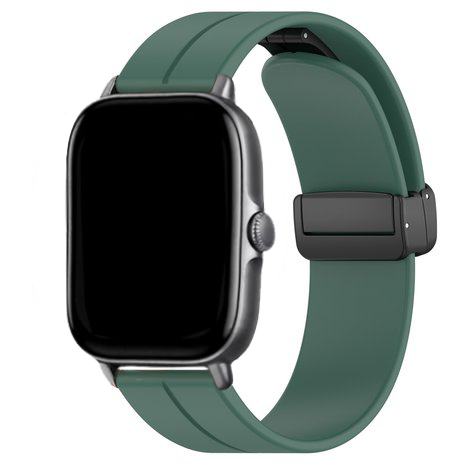 Strap-it Strap-it Xiaomi Amazfit GTS Silicone Strap D-Buckle (Dark Green)