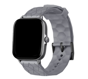 Strap-it Amazfit GTS 2 Silicone Strap Hexagons (Grey)