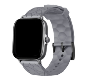 Strap-it Amazfit GTS 3 Silicone Strap Hexagons (Grey)