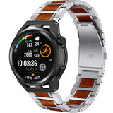 Strap-it Huawei Watch GT Wood/Steel Strap (Silver) Strap-it Huawei Watch GT Wood/Steel Strap (Silver)