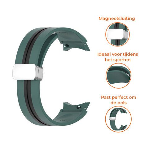 Strap-it Strap-it Samsung Galaxy Watch 5 44mm Magnetic Sport Strap (Green/Black) Strap-it Strap-it Samsung Galaxy Watch 5 44mm Magnetic Sport Strap (Green/Black)