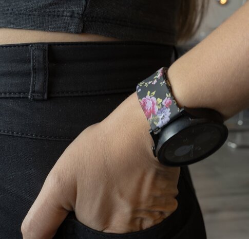 Strap-it Strap-it Pink Flower Samsung Galaxy Watch 7 - 40mm Strap Strap-it Strap-it Pink Flower Samsung Galaxy Watch 7 - 40mm Strap