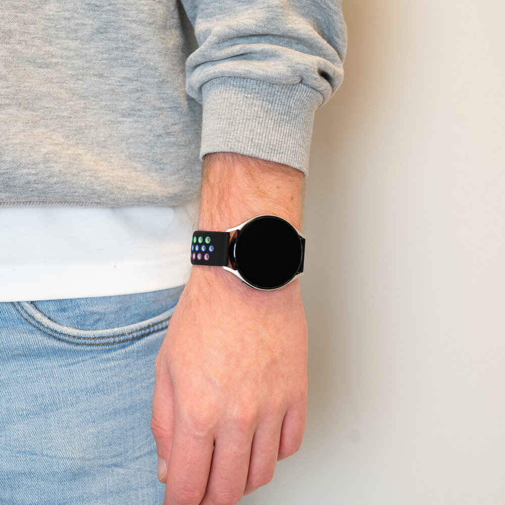 Bandz Bandz Samsung Galaxy Watch 7 - 40mm Sport Strap 'Deluxe' (Black/Rainbow) Bandz Bandz Samsung Galaxy Watch 7 - 40mm Sport Strap 'Deluxe' (Black/Rainbow)