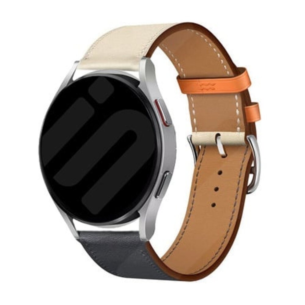 Strap-it Strap-it Samsung Galaxy Watch 7 - 44mm Leather Strap (White/Dark Blue) Strap-it Strap-it Samsung Galaxy Watch 7 - 44mm Leather Strap (White/Dark Blue)